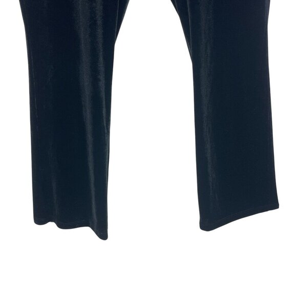 Good American Black Velvet Pants Size 5 (2XL) Flare Leg Trouser Relaxed Velour - Picture 4 of 7